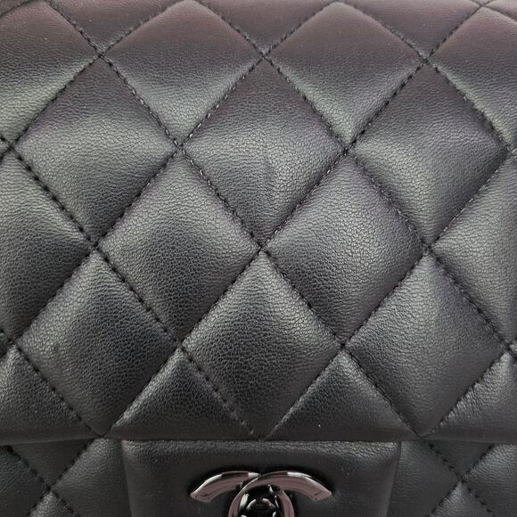 Chanel Lambskin Quilted Medium Double Flap So Black - Picture 11 of 16